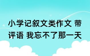 小學(xué)記敘文類作文 帶評(píng)語 我忘不了那一天